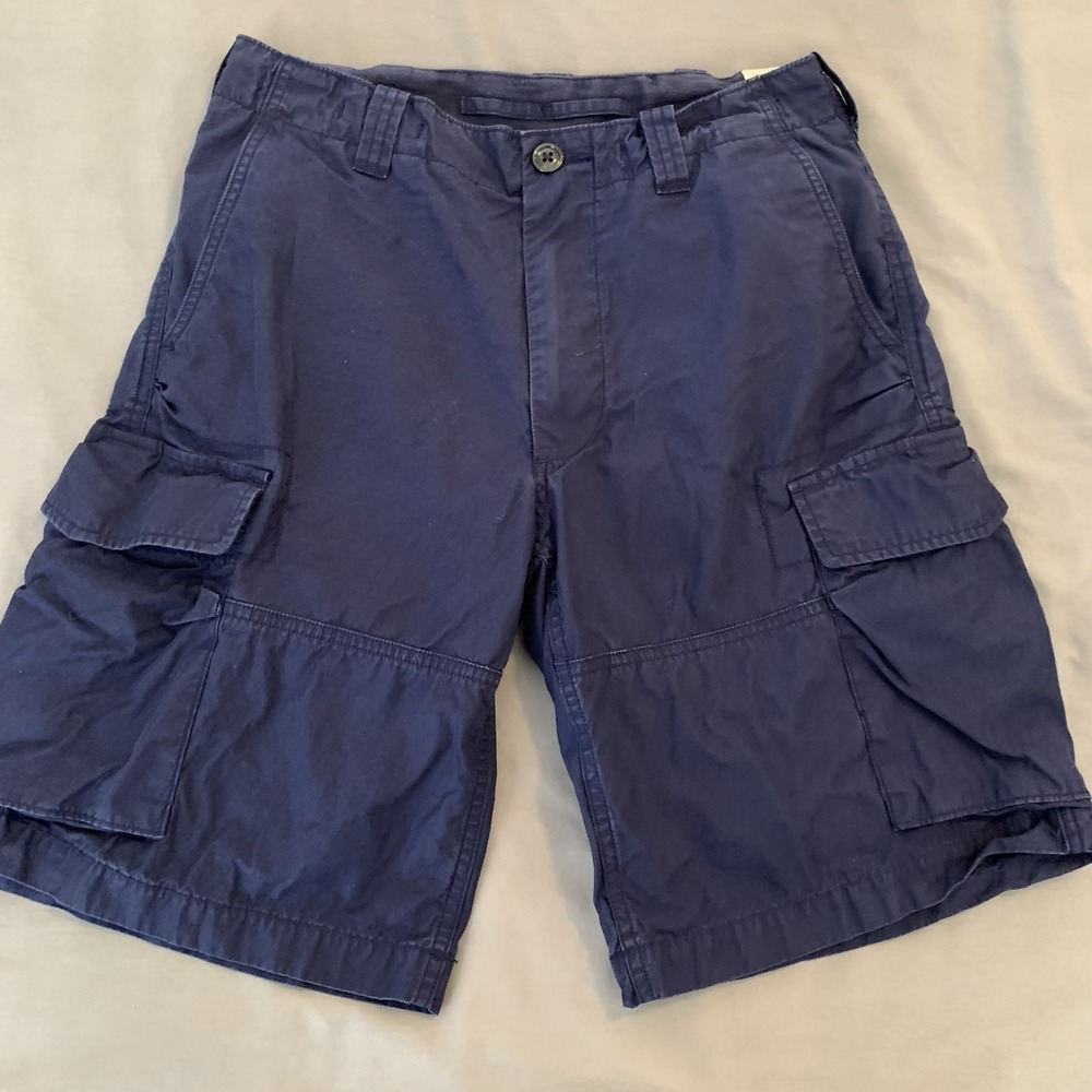Polo Ralph Lauren Cargo Shorts Mens 32 Blue Utility Canvas Pockets Classic Fit